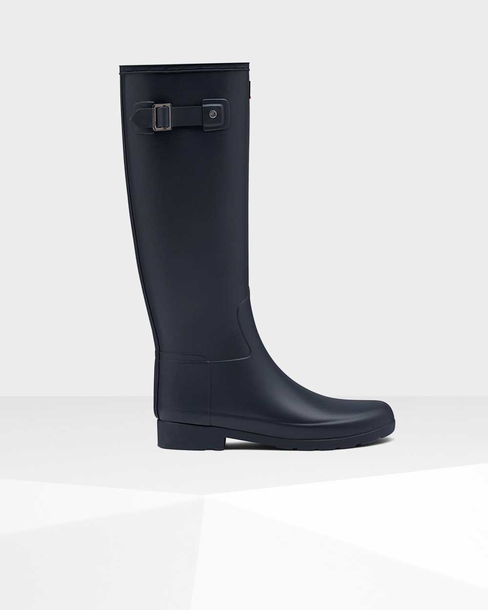 Hunter Refined Slim Fit Tall Women's Rain Boots NZ-92374X Navy